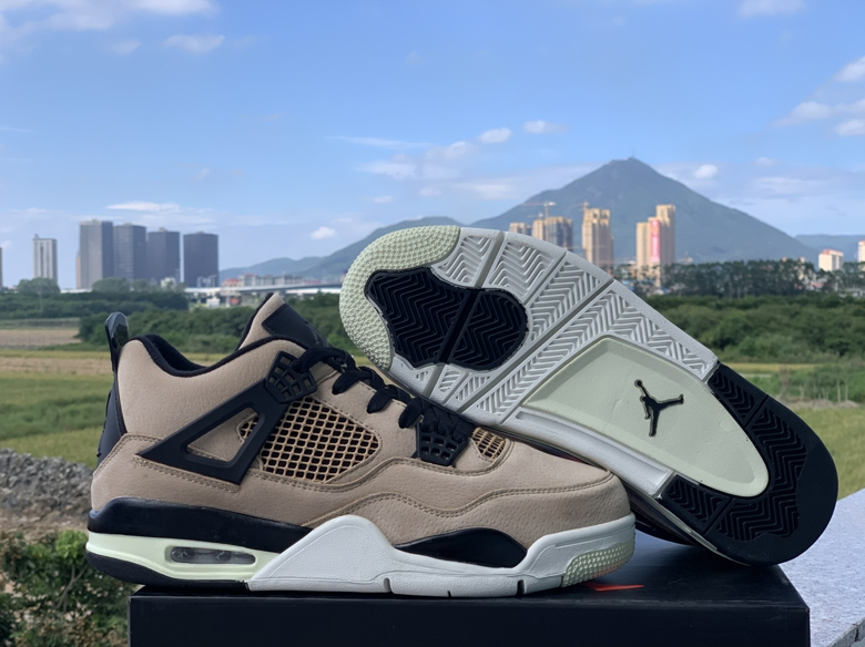 Air Jordan 4 Mushroom Coffe Black White Shoes - Click Image to Close